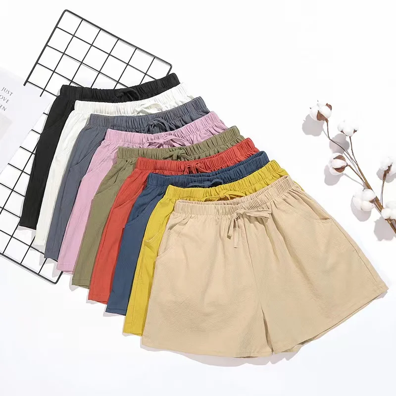 Short Linen Drawstring - 2024 New Summer Cotton Linen Beach