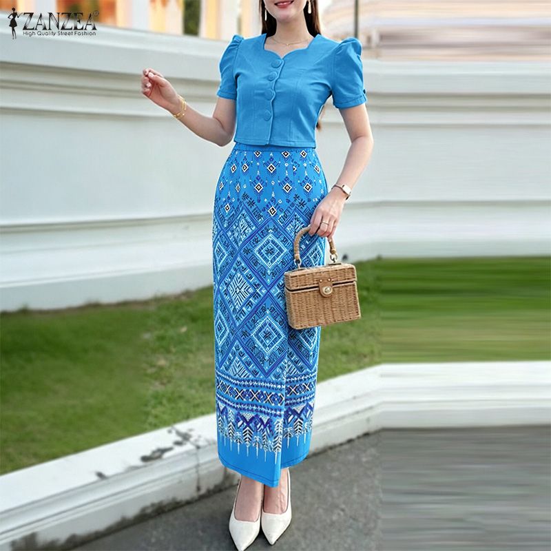 Shirt Camp Collar - Summer 2 Pieces Sets ZANZEA Square