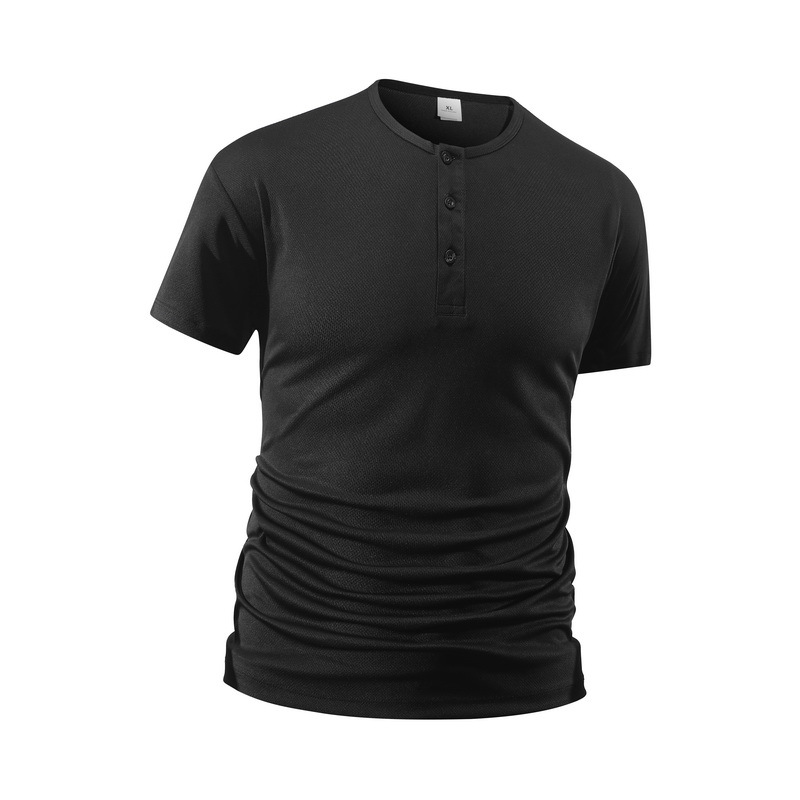 Summer Men's Solid Color Fitne - огляд і ціна Shirt Camp Collar