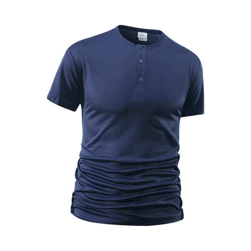 Summer Men's Solid Color Fitne - огляд і ціна Shirt Camp Collar