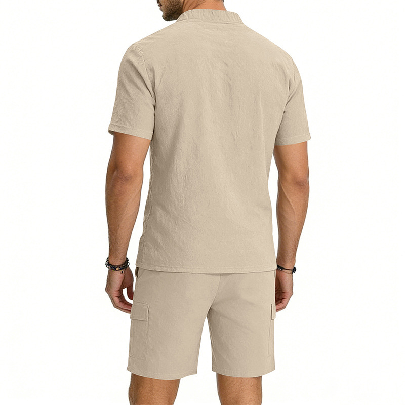 Summer Men's Linen 2 Piece Set - огляд і ціна Short Linen Drawstring