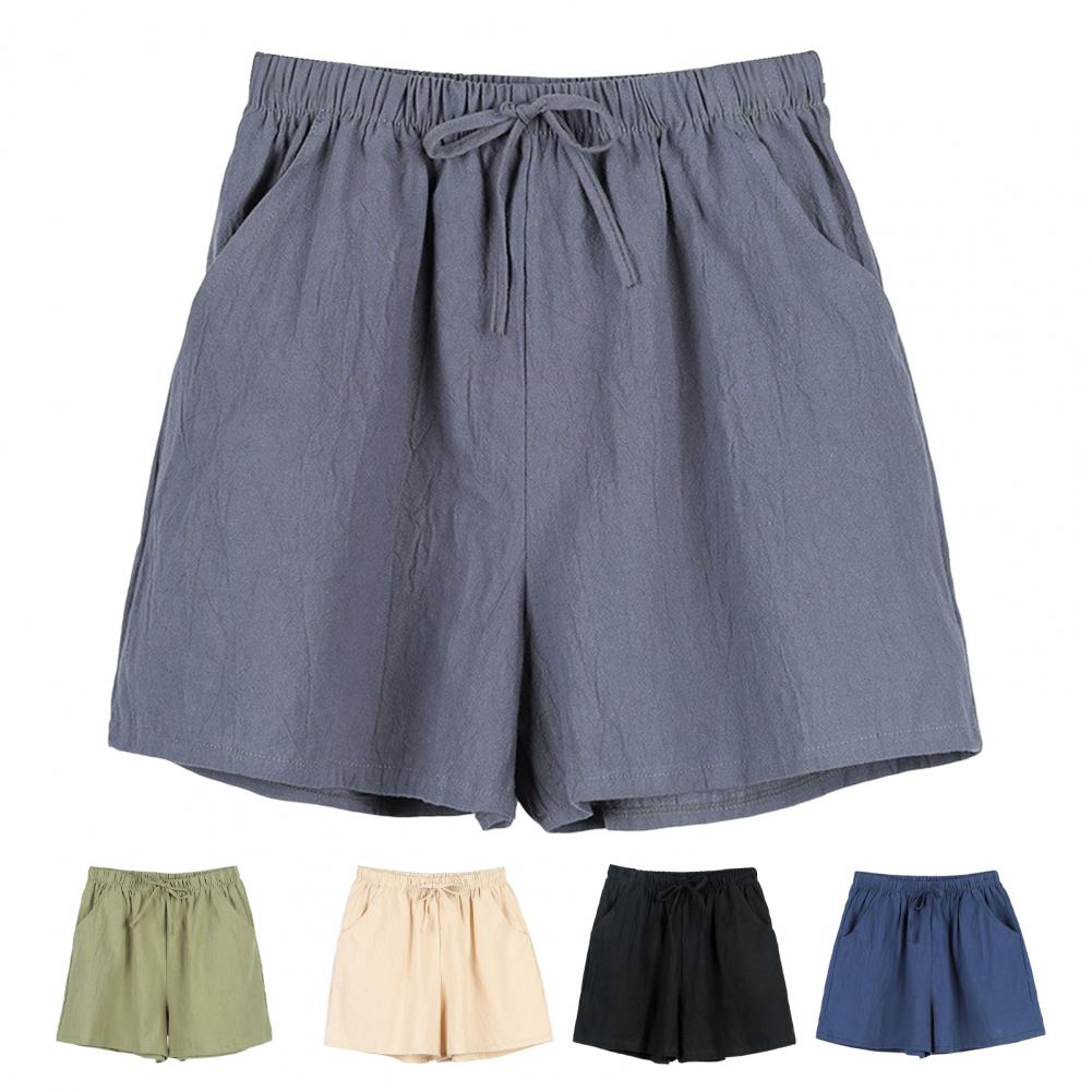 Summer Women Shorts Elastic Hi - огляд і ціна Short Linen Drawstring