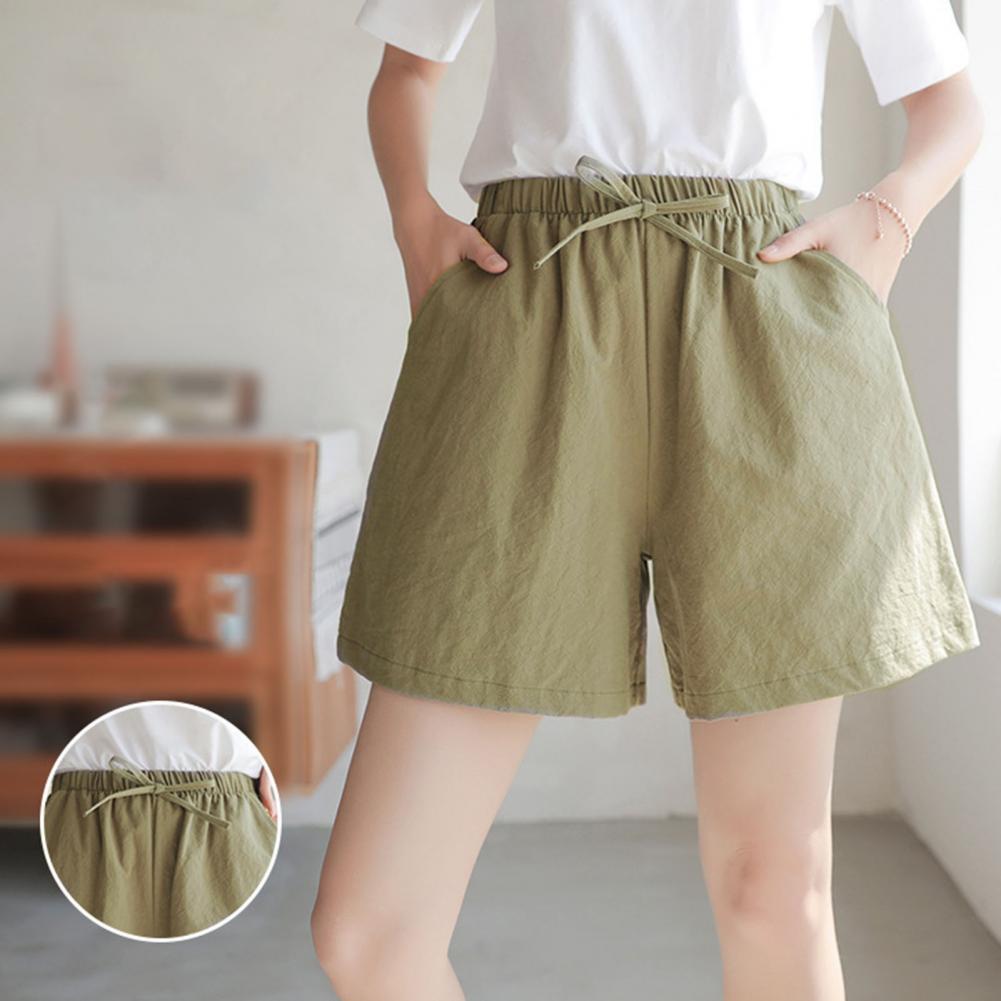 Summer Women Shorts Elastic Hi - огляд і ціна Short Linen Drawstring
