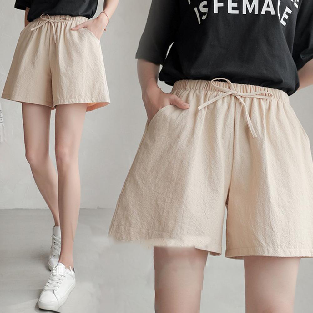 Summer Women Shorts Elastic Hi - огляд і ціна Short Linen Drawstring