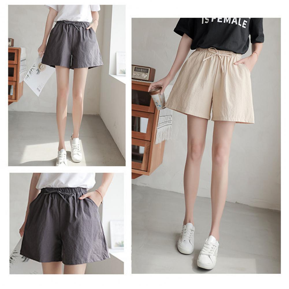 Summer Women Shorts Elastic Hi - огляд і ціна Short Linen Drawstring