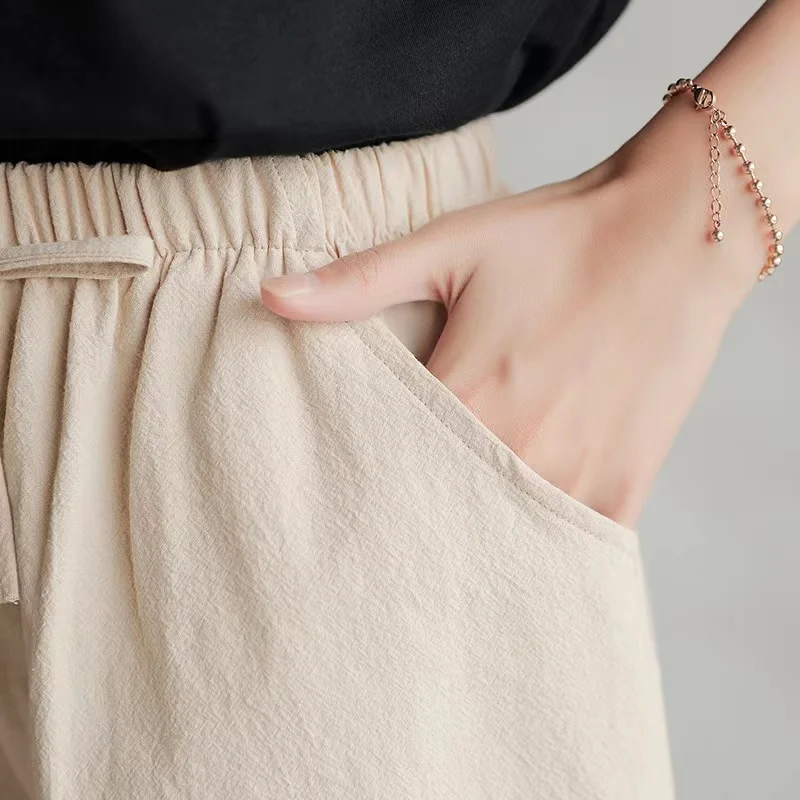 2024 New Summer Cotton Linen B - огляд і ціна Short Linen Drawstring