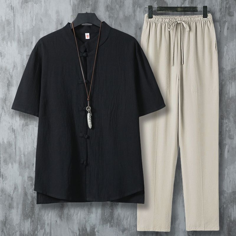 Men's Ethnic Style Linen Shirt - огляд і ціна Short Linen Drawstring