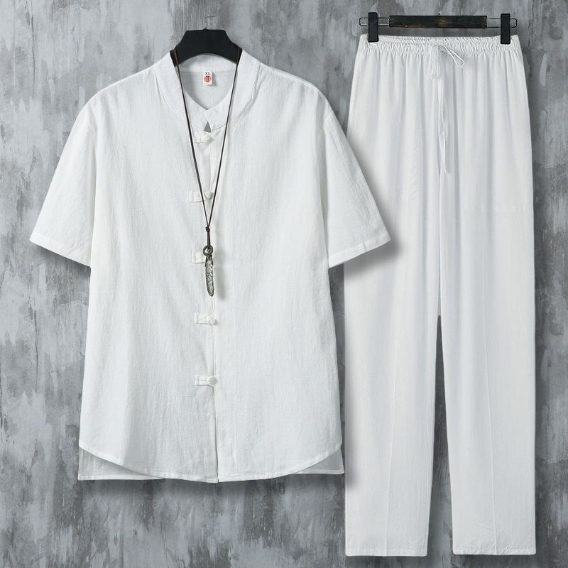 Men's Ethnic Style Linen Shirt - огляд і ціна Short Linen Drawstring