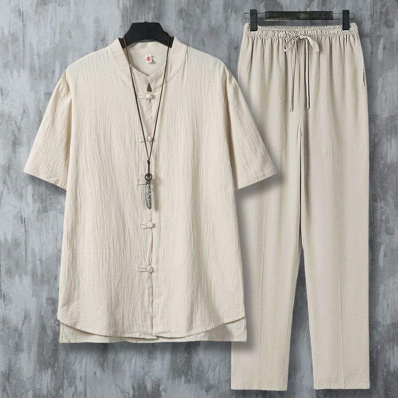 Men's Ethnic Style Linen Shirt - огляд і ціна Short Linen Drawstring